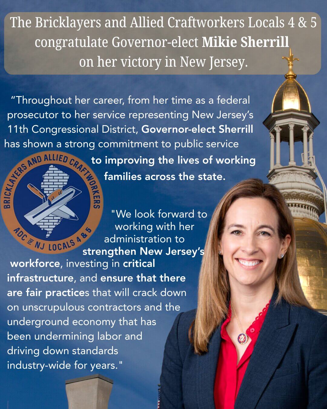 Congratulations, Governor-elect Mikie Sherrill
